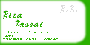 rita kassai business card